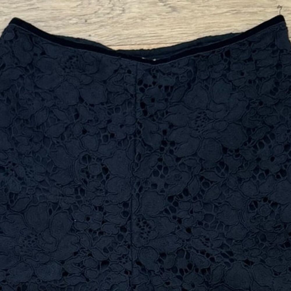 See by Chloé Black Lace Wide-Leg Cropped Pants Women's 34 FR /2 US /XS High Rise - Picture 14 of 14